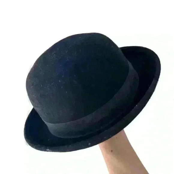 H&M Bowler Black Cosplay Costume Stylish Felt Hat One Size Halloween Accessory - Picture 2 of 9